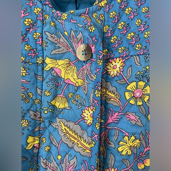 Small NWT Anthropologie DRA Los Angeles Floral Blue LIGHTWEIGHT Quilted Jacket - Picture 7 of 16